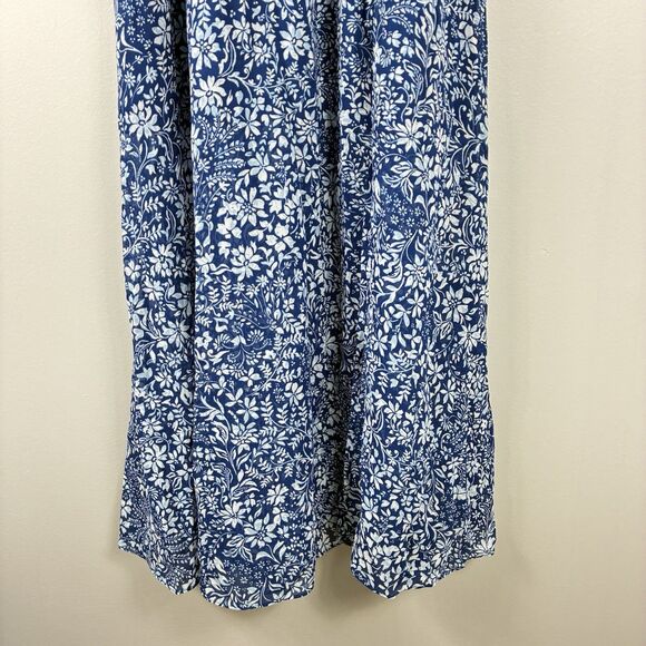 Madewell Smocked Halter Midi Dress Blue Floral Sz 6 NWT Romantic Feminine - Picture 5 of 10